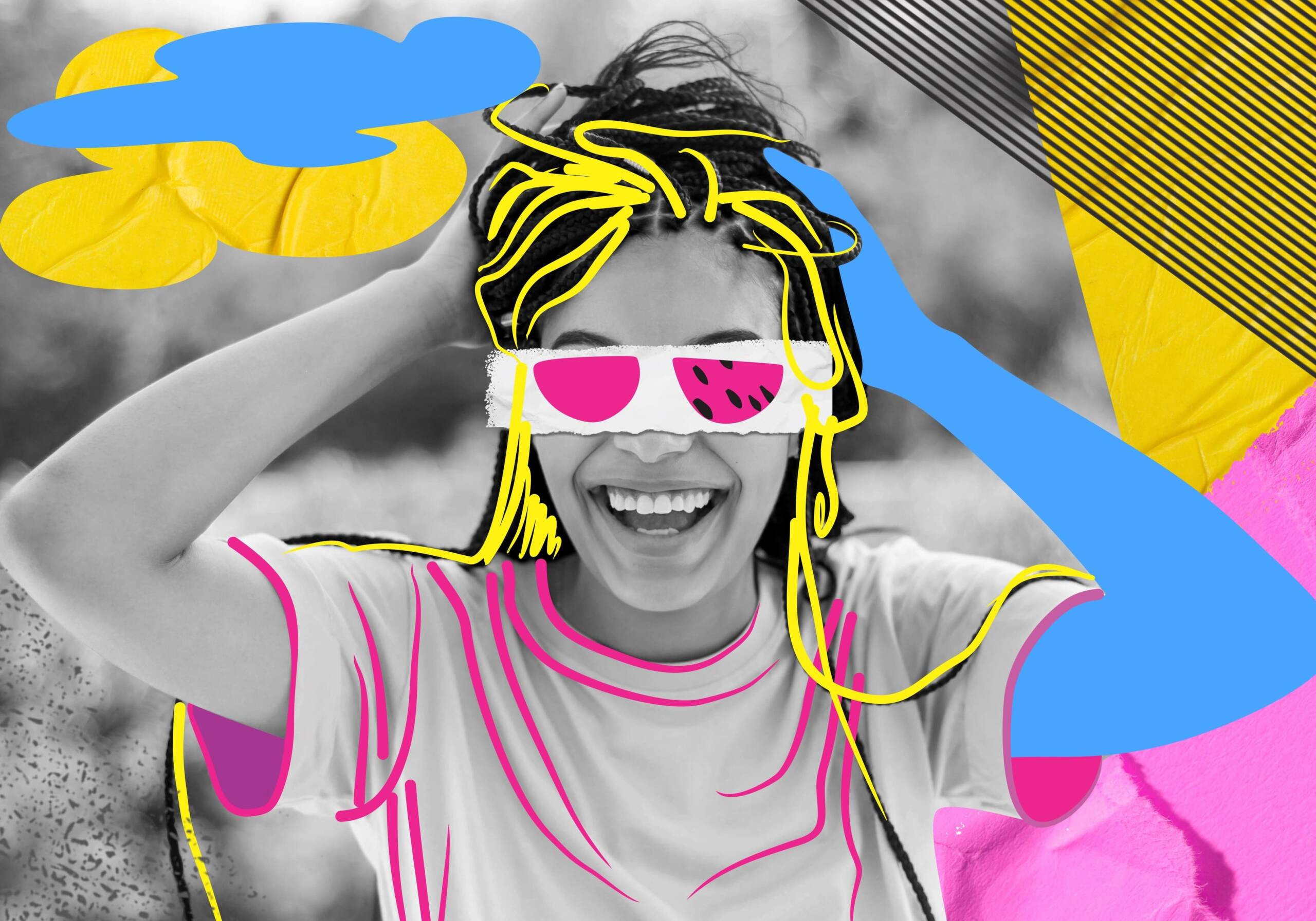 portrait-person-with-collage-technique-color-blocking